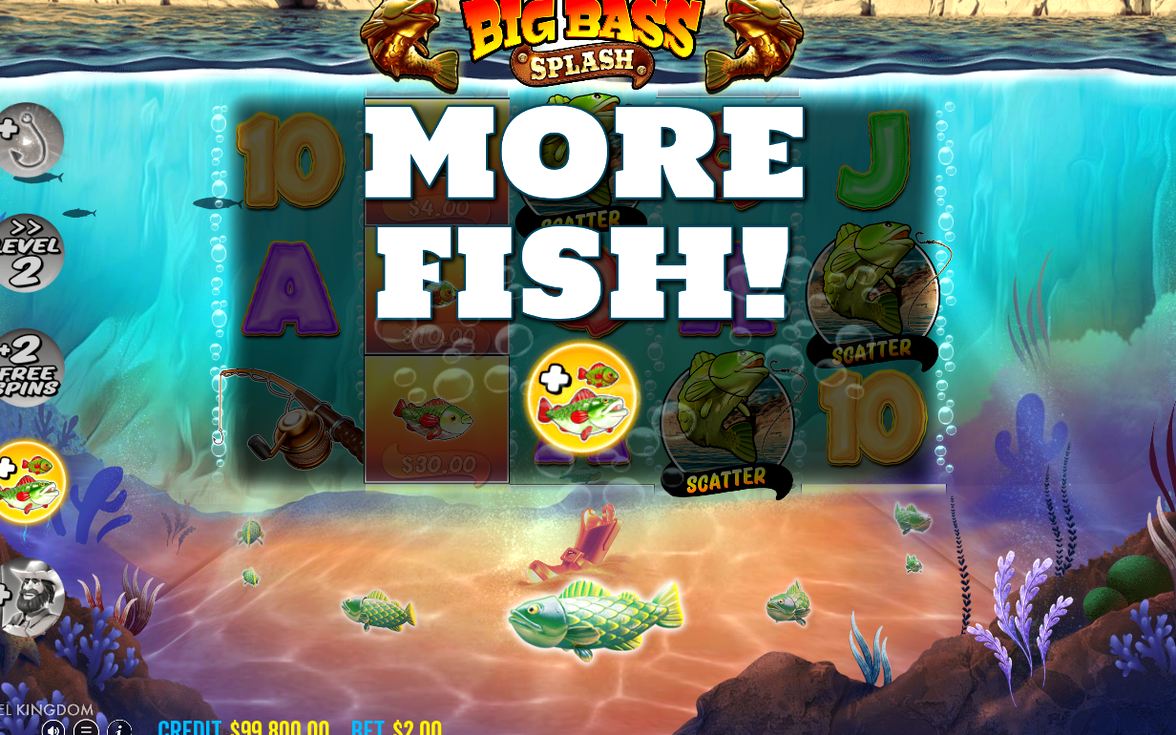 Free Spins view with Fisherman WILD on every reel