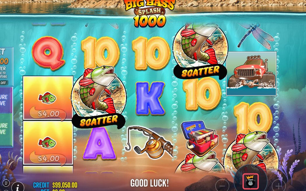 Free Spins screen with the reels in bonus play