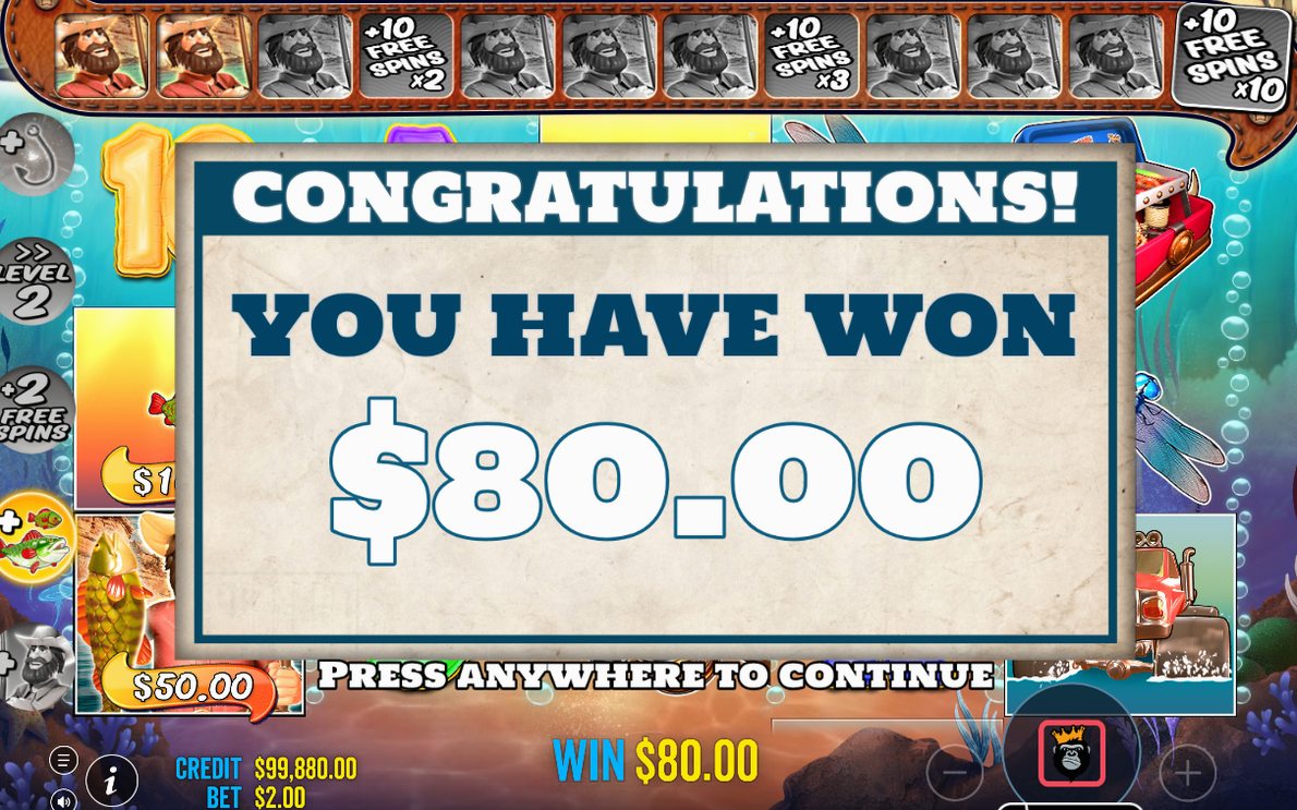 Win amount shown after a base-game line pays