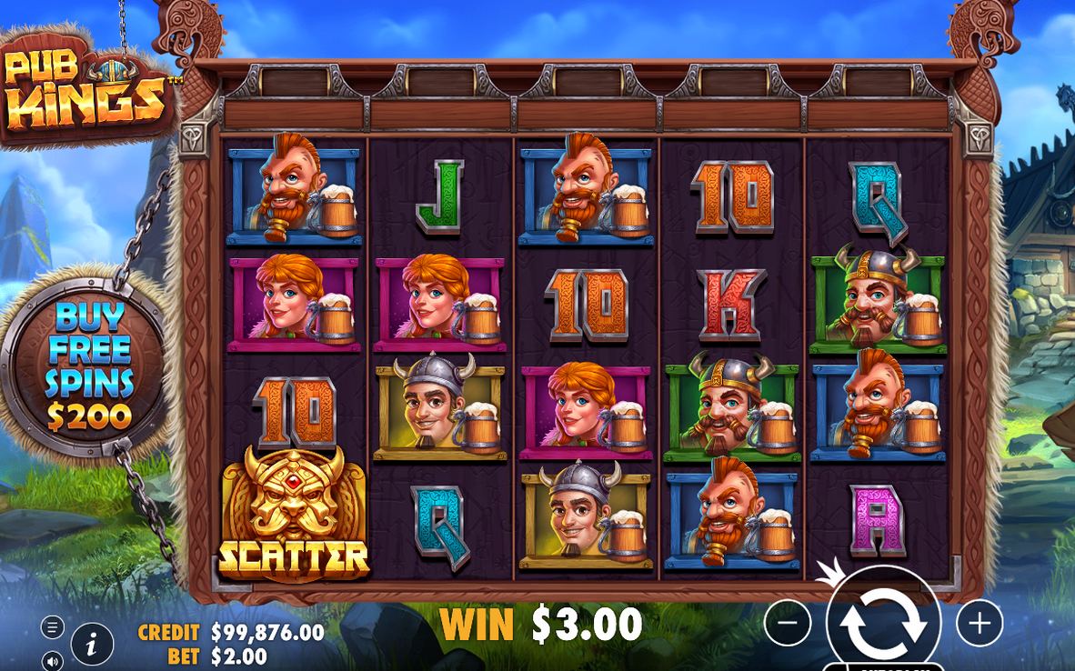 Base Game on the 5x4 grid with Viking symbols